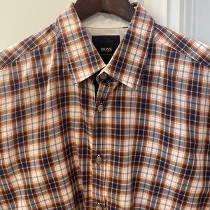Plaid Hugo Boss Button Down Shirt - Size 16.5